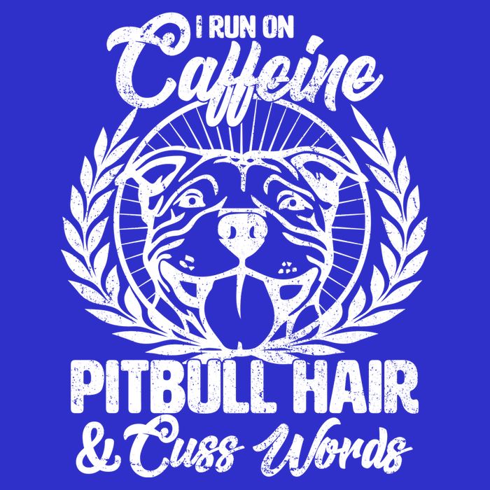 I Run On Caffeine Pitbull Hair And Cuss Words Short Acrylic Beanie