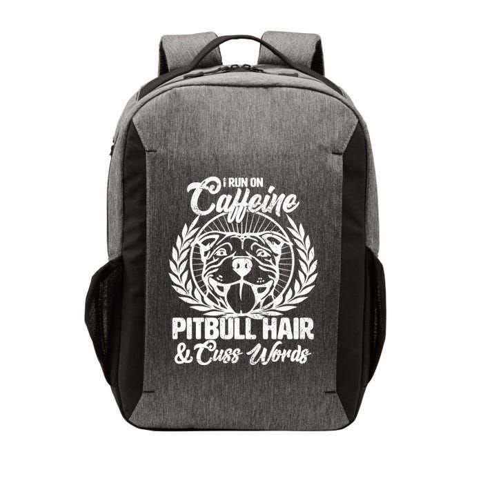 I Run On Caffeine Pitbull Hair And Cuss Words Vector Backpack
