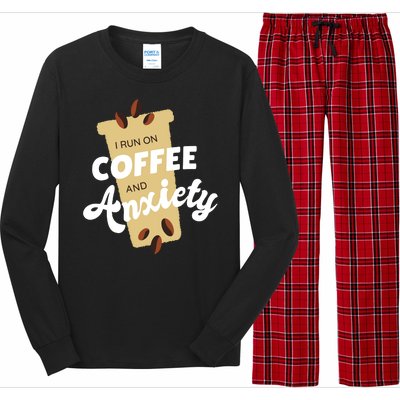 I Run On Coffee And Anxiety Long Sleeve Pajama Set