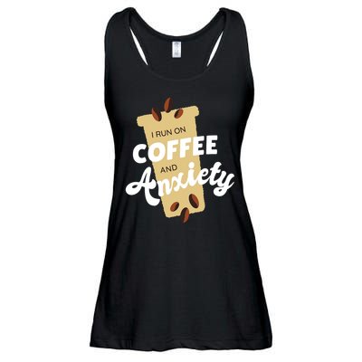 I Run On Coffee And Anxiety Ladies Essential Flowy Tank