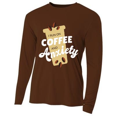 I Run On Coffee And Anxiety Cooling Performance Long Sleeve Crew