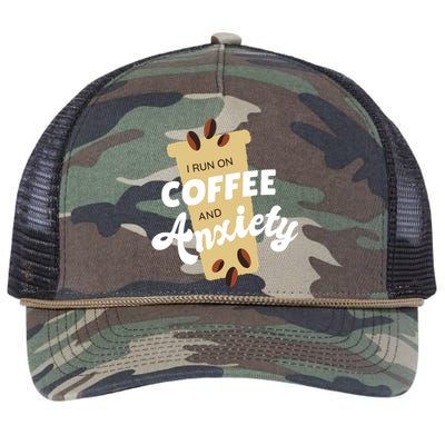 I Run On Coffee And Anxiety Retro Rope Trucker Hat Cap