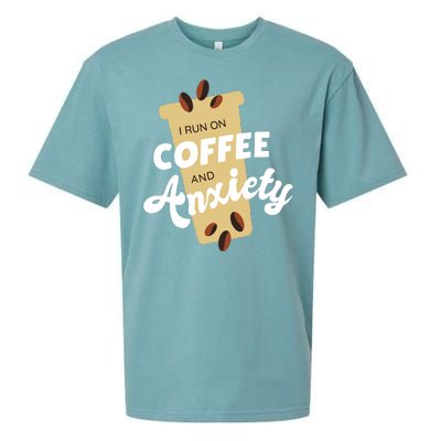 I Run On Coffee And Anxiety Sueded Cloud Jersey T-Shirt