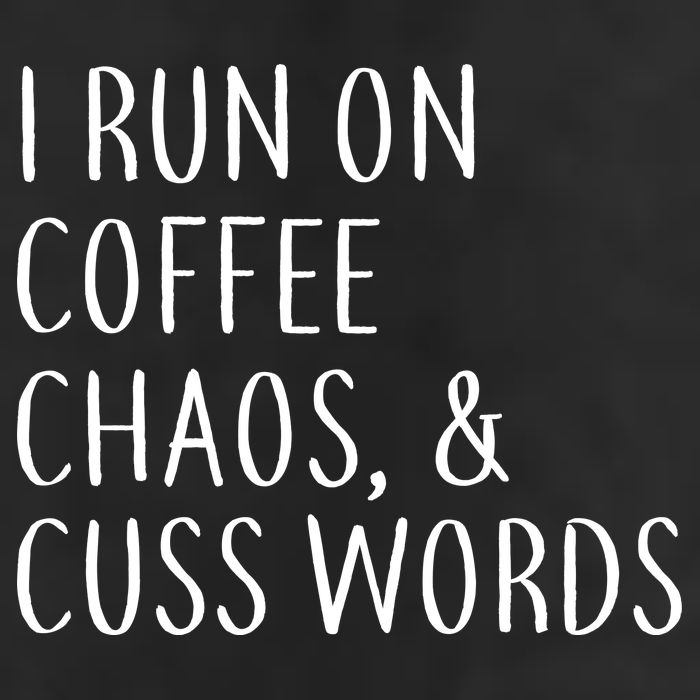 I Run On Coffee Chaos, & Cuss Words 7 Panel Mesh Trucker Snapback Hat