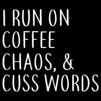 I Run On Coffee Chaos, & Cuss Words Pom Pom 12in Knit Beanie