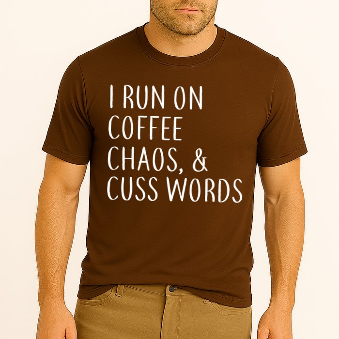 I Run On Coffee Chaos, & Cuss Words Cooling Performance Crew T-Shirt