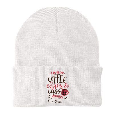 I Run On Coffee Chaos And Cuss Words Beanie