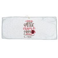 I Run On Coffee Chaos And Cuss Words Large Microfiber Waffle Golf Towel