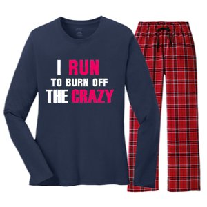 I Run To Burn Off The Crazy Women's Long Sleeve Flannel Pajama Set 