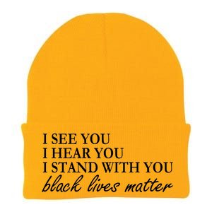 I See Hear Stand With You Black Lives Matter Knit Cap Winter Beanie