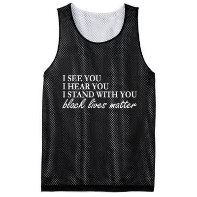I See Hear Stand With You Black Lives Matter Mesh Reversible Basketball Jersey Tank