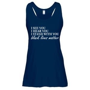 I See Hear Stand With You Black Lives Matter Ladies Essential Flowy Tank