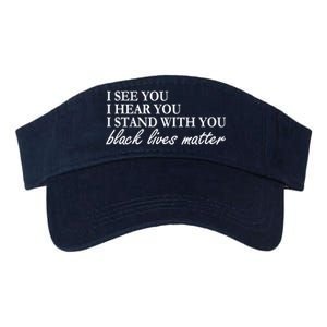 I See Hear Stand With You Black Lives Matter Valucap Bio-Washed Visor