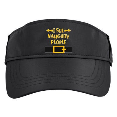 I See Naughty People Santa Or Elf Top Costume Adult Drive Performance Visor