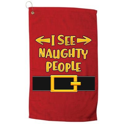 I See Naughty People Santa Or Elf Top Costume Golf Towel