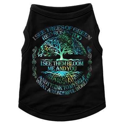 I See Trees Of Green Red Roses Too Hippie Doggie Tank