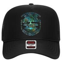 I See Trees Of Green Red Roses Too Hippie High Crown Mesh Back Trucker Hat