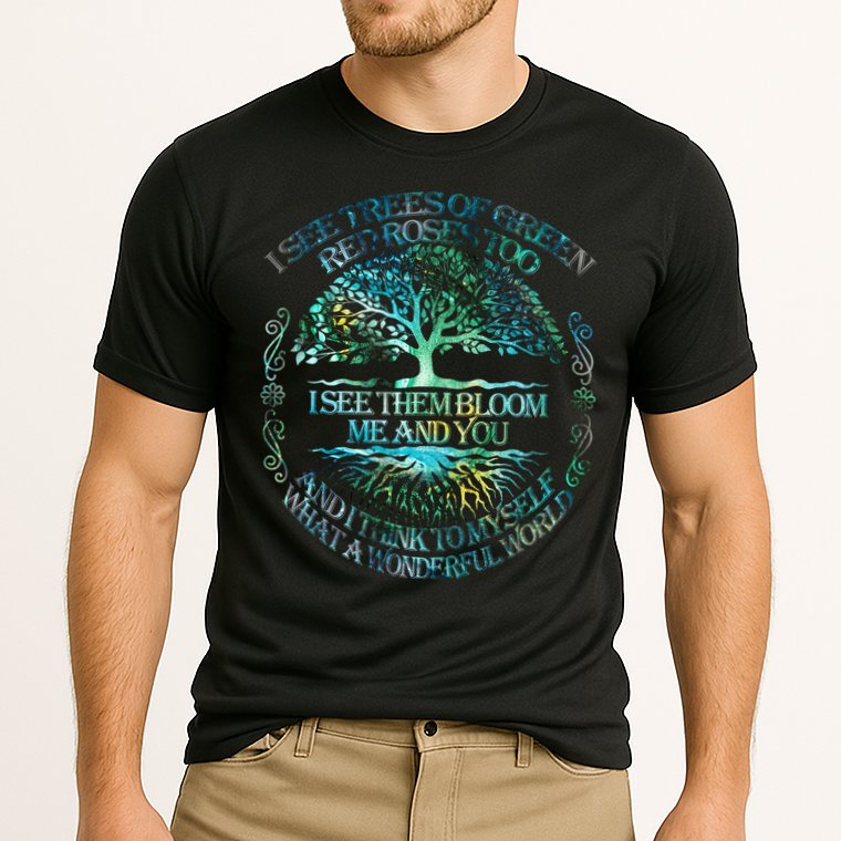 I See Trees Of Green Red Roses Too Hippie Performance Shirt