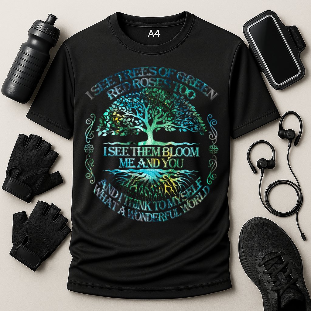 I See Trees Of Green Red Roses Too Hippie Performance Shirt