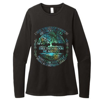 I See Trees Of Green Red Roses Too Hippie Womens CVC Long Sleeve Shirt