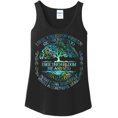 I See Trees Of Green Red Roses Too Hippie Ladies Essential Tank