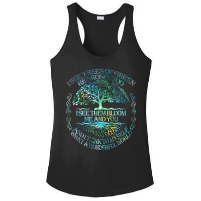 I See Trees Of Green Red Roses Too Hippie Ladies PosiCharge Competitor Racerback Tank