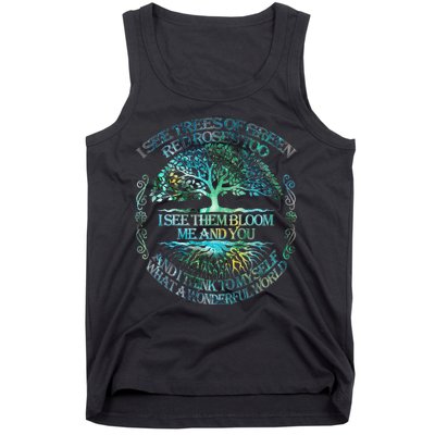 I See Trees Of Green Red Roses Too Hippie Tank Top