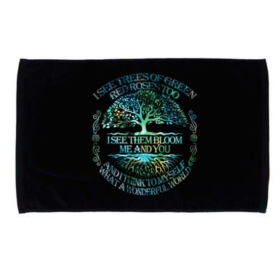 I See Trees Of Green Red Roses Too Hippie Microfiber Hand Towel