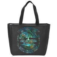 I See Trees Of Green Red Roses Too Hippie Zip Tote Bag
