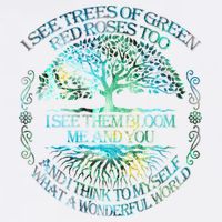 I See Trees Of Green Red Roses Too Hippie Garment-Dyed Sweatshirt