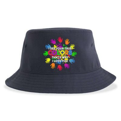 I See Your True Colors Autism Sustainable Bucket Hat