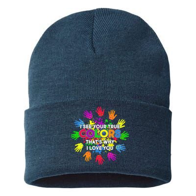 I See Your True Colors Autism Sustainable Knit Beanie