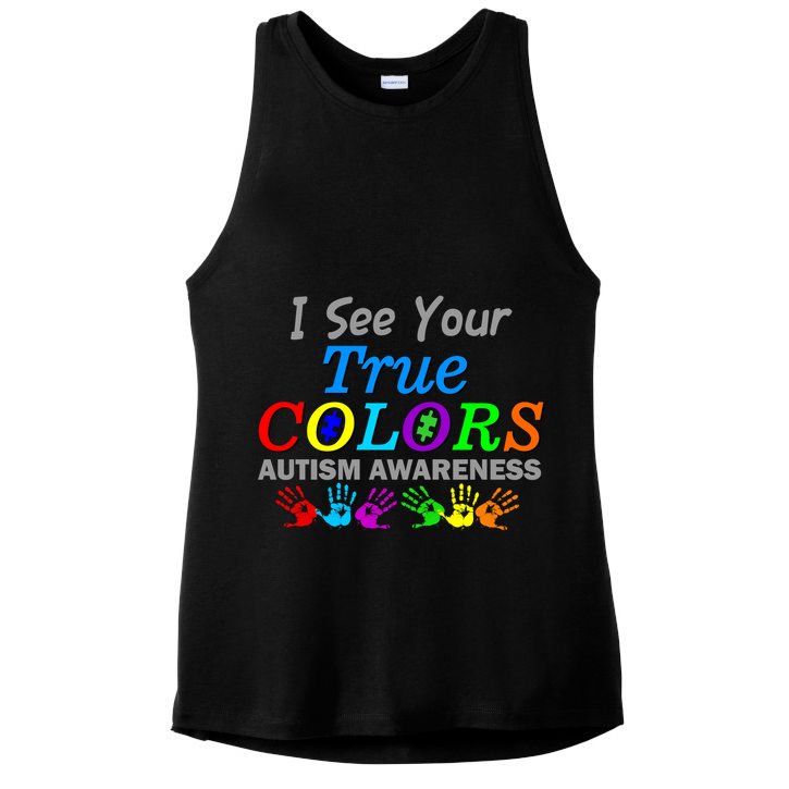 I See Your True Colors Autism Awareness Ladies PosiCharge Tri-Blend Wicking Tank