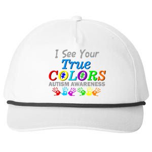 I See Your True Colors Autism Awareness Snapback Five-Panel Rope Hat