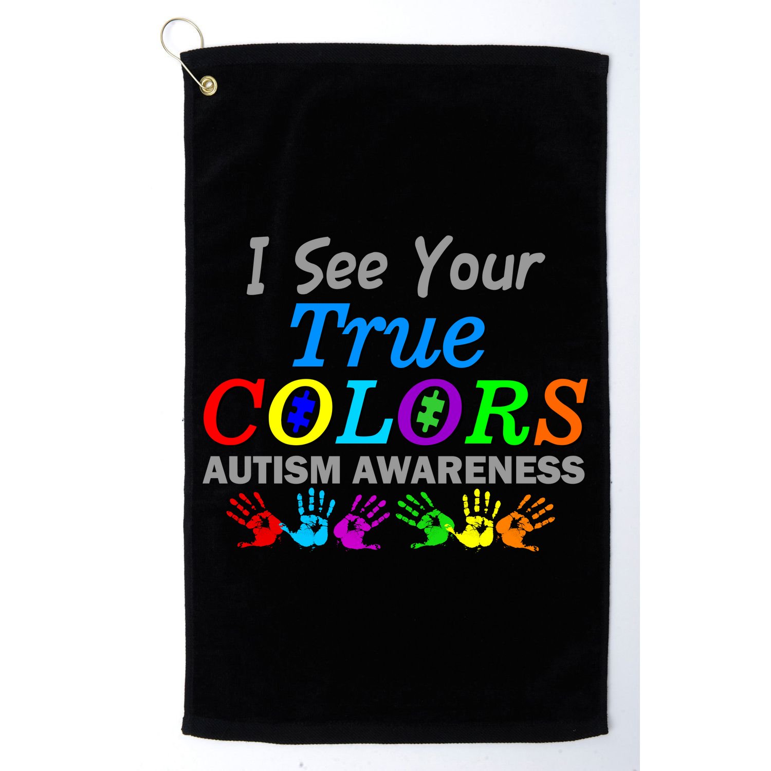 I See Your True Colors Autism Awareness Golf Towel