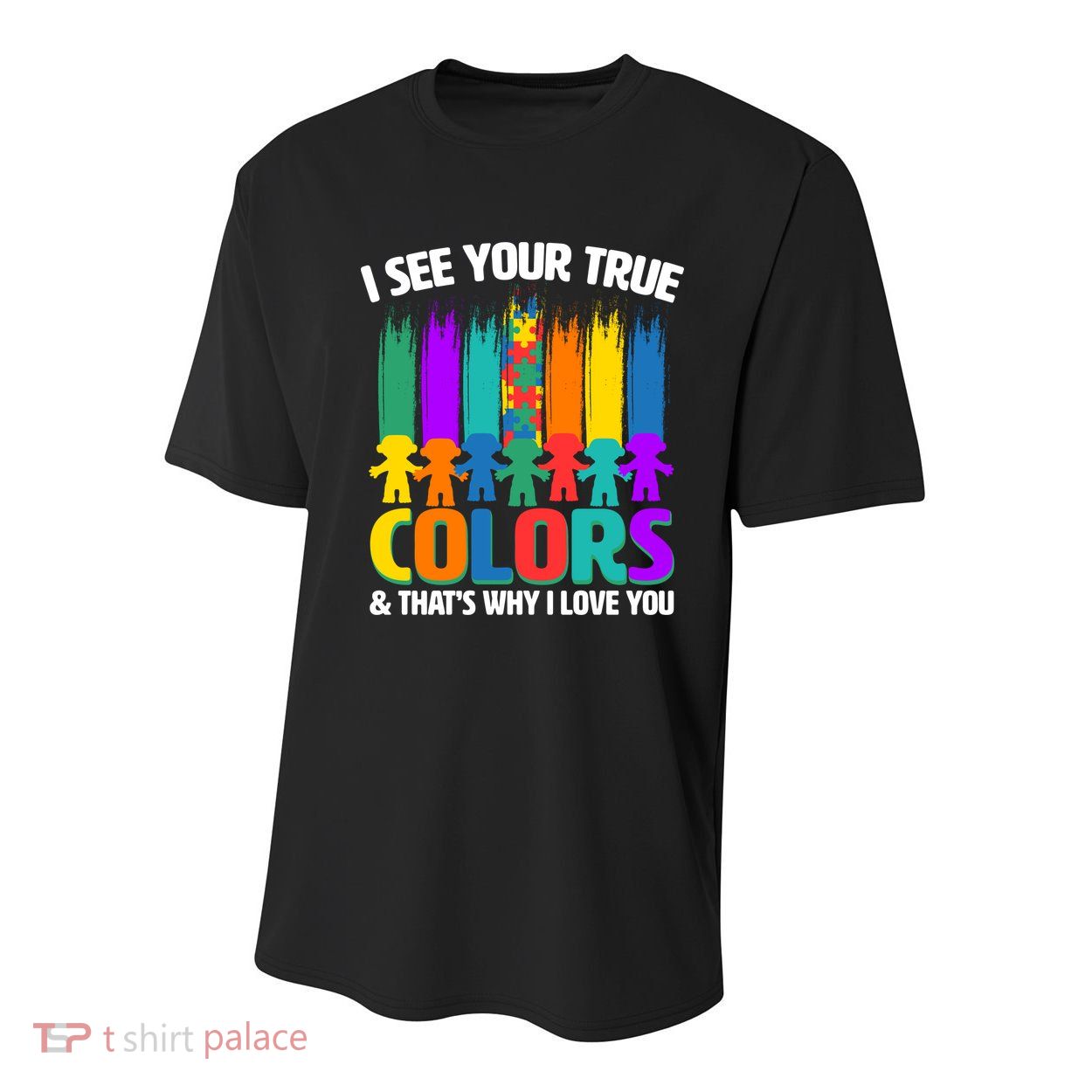 I See Your True Colors Autism Awareness Support Youth Performance Sprint T-Shirt