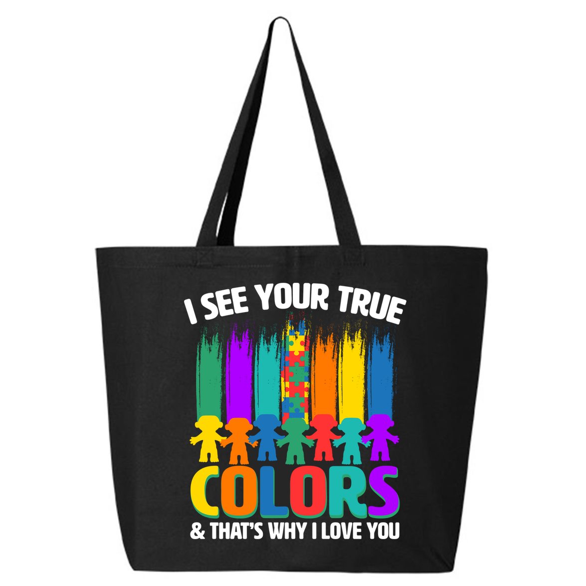 I See Your True Colors Autism Awareness Support 25L Jumbo Tote