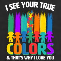 I See Your True Colors Autism Awareness Support Golf Towel