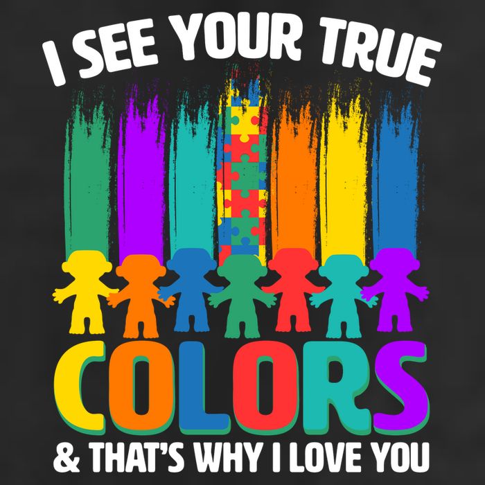 I See Your True Colors Autism Awareness Support Golf Towel