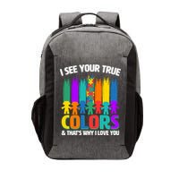 I See Your True Colors Autism Awareness Support Vector Backpack