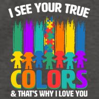 I See Your True Colors Autism Awareness Support Vector Backpack