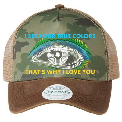 I See Your True Colors That's Why I Love You Autism Legacy Tie Dye Trucker Hat
