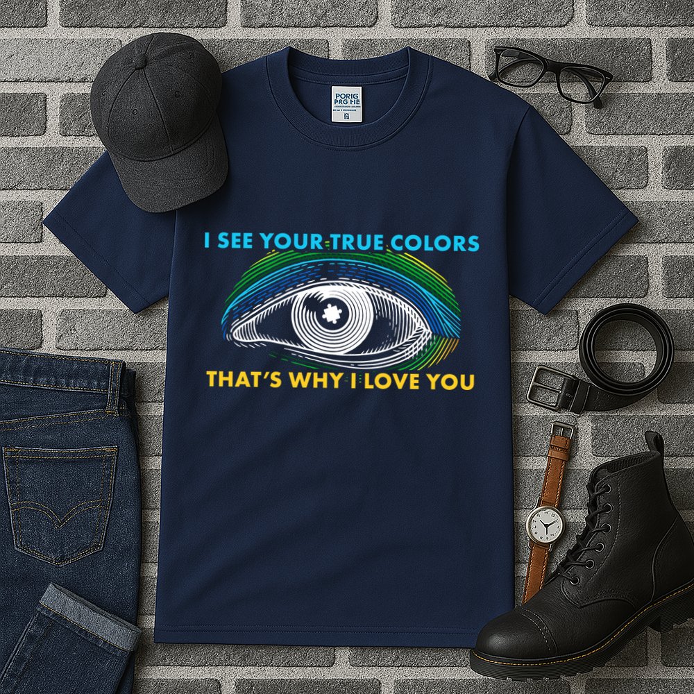 I See Your True Colors That's Why I Love You Autism Tall T-Shirt