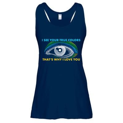 I See Your True Colors That's Why I Love You Autism Ladies Essential Flowy Tank