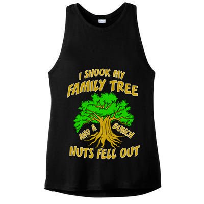 I Shook My Family Tree A Bunch of Nuts Fell Out Ladies PosiCharge Tri-Blend Wicking Tank