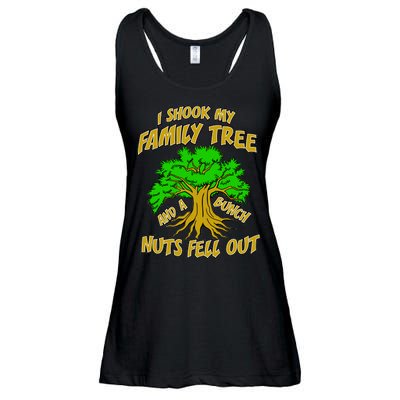 I Shook My Family Tree A Bunch of Nuts Fell Out Ladies Essential Flowy Tank