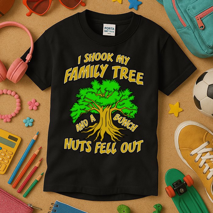 I Shook My Family Tree A Bunch of Nuts Fell Out Kids T-Shirt