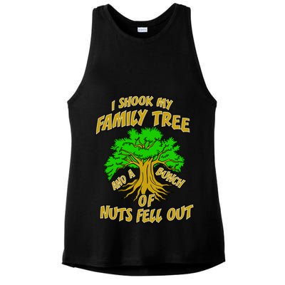 I Shook My Family Tree and a Bunch of Nuts Fell Out Ladies PosiCharge Tri-Blend Wicking Tank