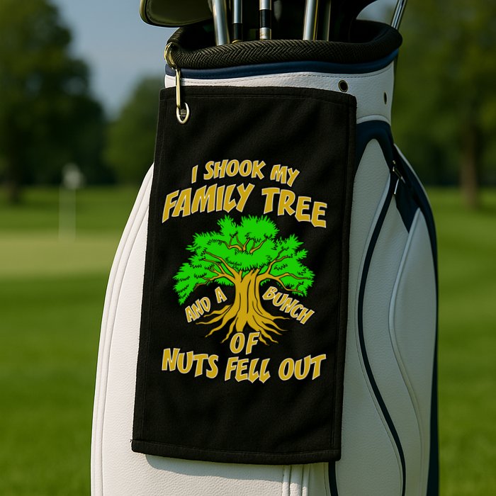 I Shook My Family Tree and a Bunch of Nuts Fell Out Golf Towel
