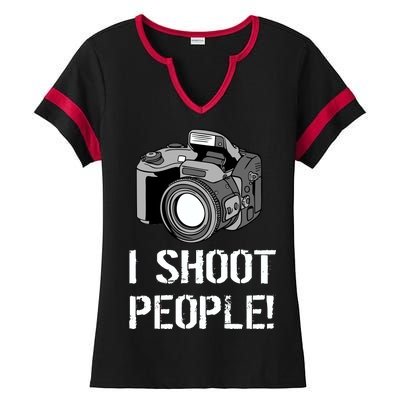 I Shoot People (Camera) Ladies Halftime Notch Neck Tee